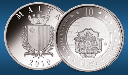 Schaarse Maltese 10 Euro in Sterling Zilver (
