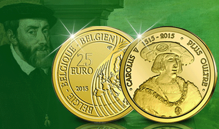 Keizer Karel V gouden Proof 25 Euro munt