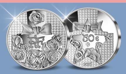 Zilveren Proof Dior 50 Euro munt