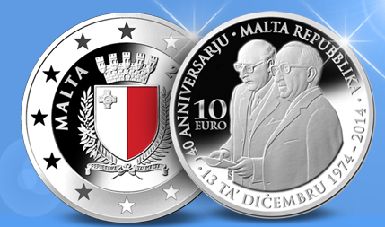 40 jaar Republiek Malta 10 Euro