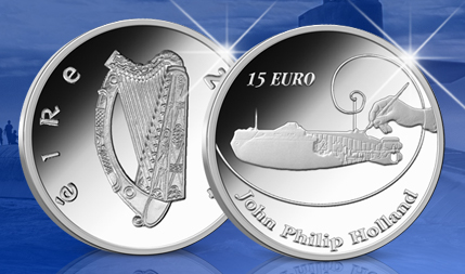 Zeldzame Ierse 15 Euro in Sterling Zilver Proof kwaliteit
