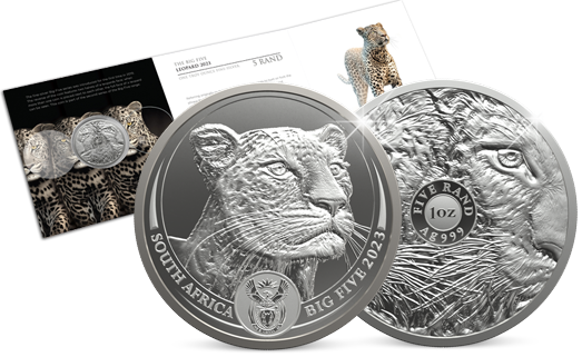 Officiële Zuid-Afrikaanse Luipaardmunt in puur (99,9%) zilver