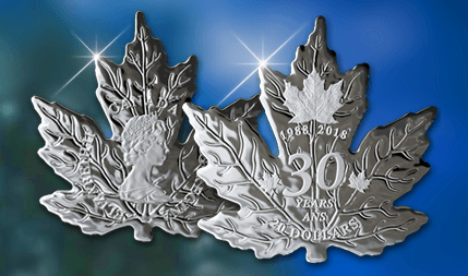 Canadese cut-out Silver Maple Leaf 2018 exclusief verkrijgbaar - Amsterdams MuntKantoor