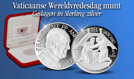 Vaticaanse Wereldvredesdag munt in Sterling zilver tijdelijk verkrijgbaar - Amsterdams MuntKantoor