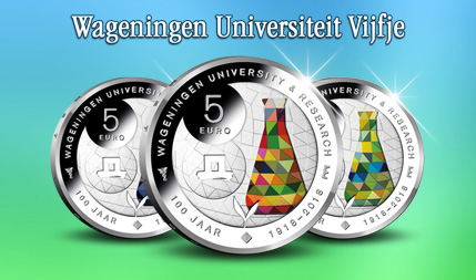 Ceremoniële Eerste Slag Wageningen Universiteit Vijfje verricht - Amsterdams MuntKantoor