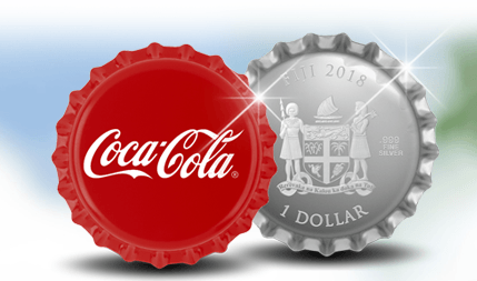 Officiële Coca Cola munt in 99,9% puur zilver - Amsterdams MuntKantoor
