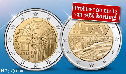 Speciale D-Day actie: Bespaar nu op de officiële Franse 2 Euro 'D-Day' munt