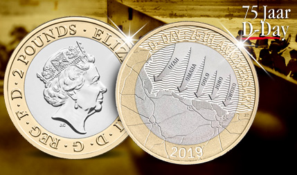 Bemachtig de officiële Britse '75 Jaar D-Day' munt voor slechts € 19,95