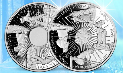Vier seizoenen op één schaarse zilveren munt