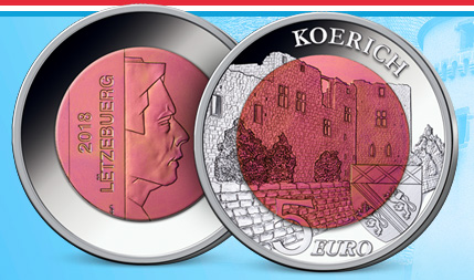 Luxemburgse 5 Euro 'Kasteel van Koerich' in Zilver Proof-like kwaliteit