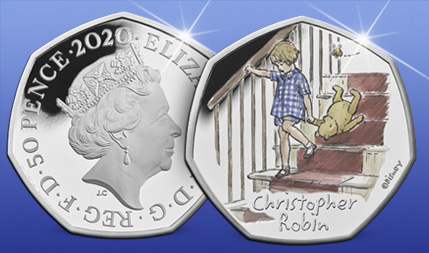 Bestel snel u Britse Winnie de Poeh munt in Sterling zilver!
